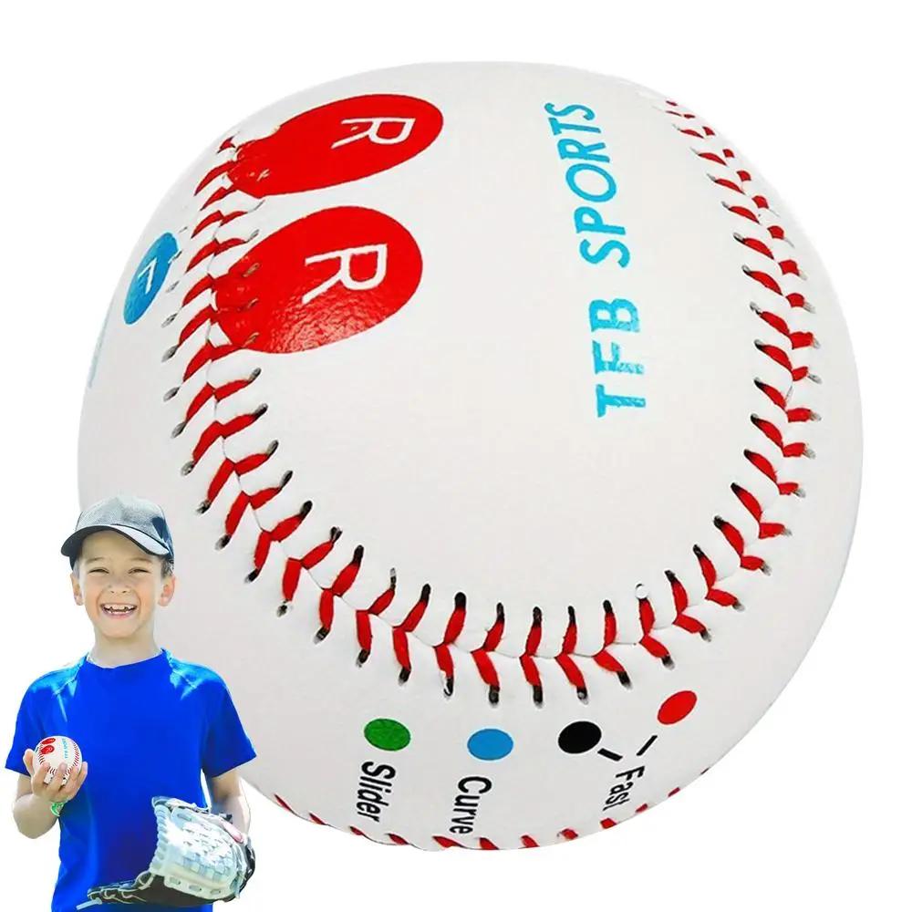 Treinador do aperto do arremesso do basebol, treinamento com marcas codificadas cor da colocação do dedo, aumenta o passo, 9" - Image 1