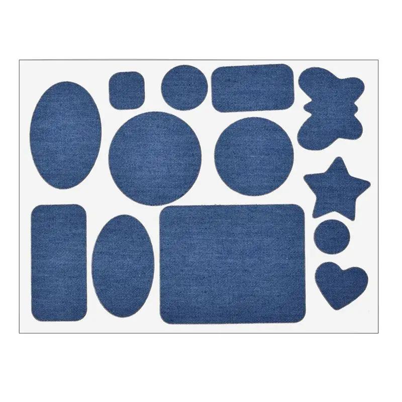 Jeans auto-adesivo remendo diy reparação calças joelho camisa applique vestuário costura acessório para denim tecido jeans emblemas remendos - Image 1