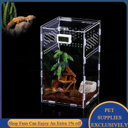 Terrário Acrílico para Répteis, Caixa de Criação DIY, Terrário para Anfíbio Cricket Tartaruga Aranha Caracol, Abrigo De Vidro De Inseto - Image 1