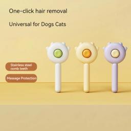 Remoção do cabelo do animal de estimação pente cão escova gato agulha pente auto limpeza para cães gatos ferramentas de preparação para animais de estimação desmatting pente cães acessórios - Image 2
