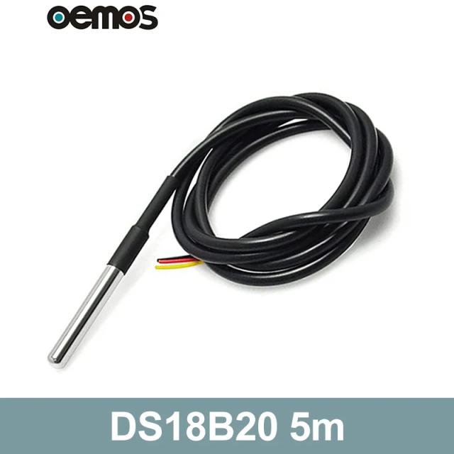 DS18B20 Sensor de Temperatura à Prova D'água com Rosca em Aço Inoxidável - 1m/3m/5m