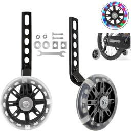 Mute Flash Training Wheels para crianças, estabilizador de bicicleta ajustável, montado compatível para meninos e meninas, 12-20" - Image 1