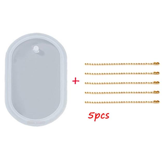 Conjunto de Moldes de Silicone para Chaveiros, Pingentes de Cristal e Resina Epóxi, Inclui Modelos Retangulares e Redondos para DIY de Jóias, Disponível em 1, 6 ou 10 Peças