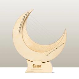 Hluru Lyre Mini Cordas para Iniciantes, Dedo Harpa, Madeira Lira Lua, Instrumento Musical, G, 8 Cordas - Image 1