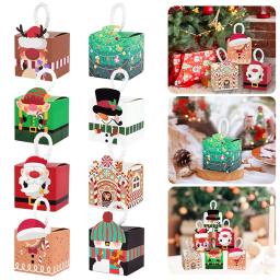 Caixa De Presente De Natal, Árvore De Natal, Papai Noel, Boneco De Neve, Doces De Papel, Sacos De Embalagem De Biscoito, Favores De Crianças, Ano Novo 2025, 10Pcs - Image 2