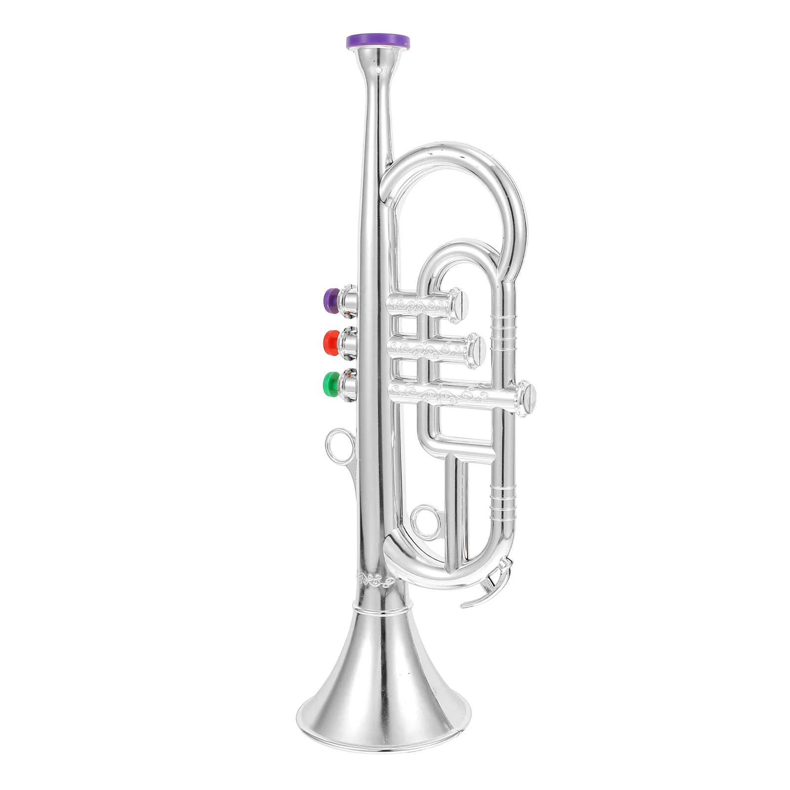 Trompete modelo brinquedos para crianças, instrumentos musicais, instrumentos iniciantes, miniaturas para menino - Image 1
