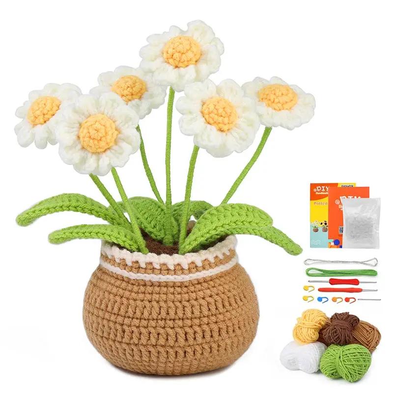 DIY Tricô Ferramentas para Iniciantes, Ferramentas De Material De Tricô, Enchimento De Fios Para Decoração De Casa, Artesanal Em Vaso De Crochet, Flores E Plantas - Image 1