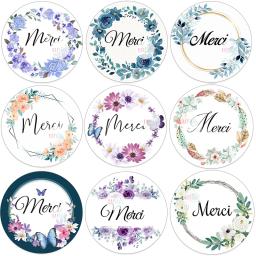 Embalagem Selo Etiquetas para Festas de Pequenas Empresas, Obrigado Adesivos, Baking Gift Bag, Merci - Image 3