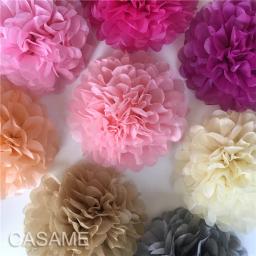 Guirlanda De Pompom De Papel De Tecido, Rústico, Decoração De Festa De Casamento, Chuveiro De Noiva, Baby Shower, 10cm, 15cm, 5Pcs, Atacado - Image 3