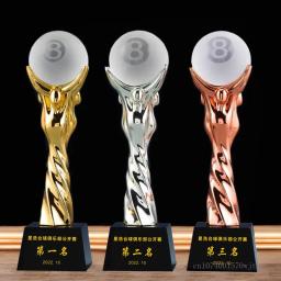 Resina Metal Cristal Troféu, Personalizado Preto Oito, Sports Awards Coleção, Decoração Para Casa, Escultura De Bilhar Troféu, 1Pc - Image 5