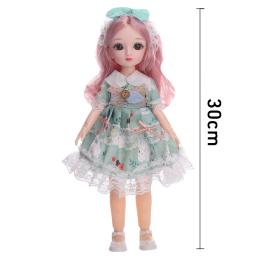 30cm bonecas bjd princesa conjunto completo 1/6 anime bjd com roupas 23 articulações corpo móvel olhos 3d meninas vestir-se presentes de aniversário brinquedos - Image 5
