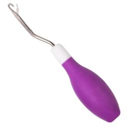 Agulha crochê com gancho travamento dobrado, ferramenta tricô, gancho crochê ergonômico para fazer tapetes - Image 2