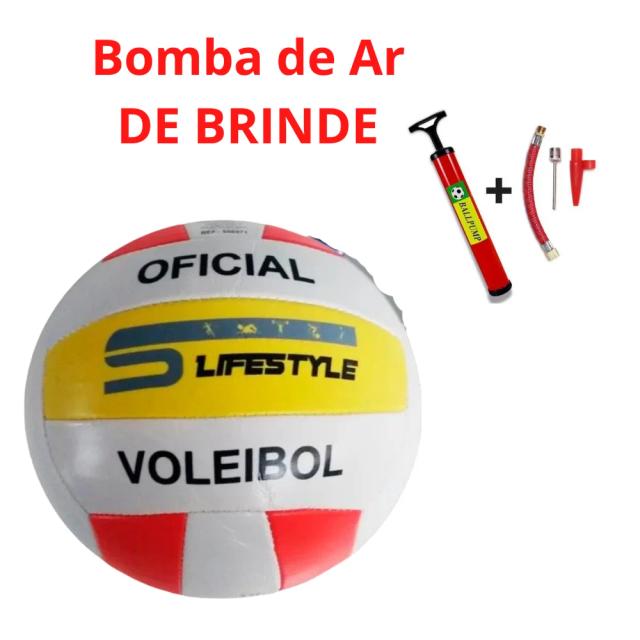 Bola de Vôlei Oficial para Praia e Quadra com Bomba de Ar Grátis