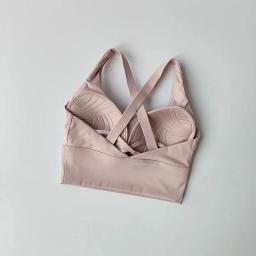 Sutiã fitness de exercício de alta intensidade à prova de choque tudo-em-um copo correndo reunido yoga beleza volta sutiã esportivo respirável para mulher - Image 4