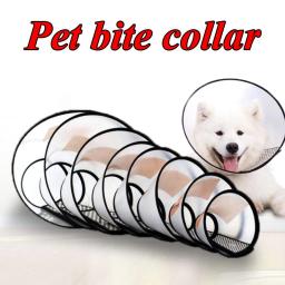 Cão gato cone colar para após a cirurgia anti-mordida lamber cão recuperação collar elizabetano translúcido reutilizável macio cão cone S-3Xl - Image 3