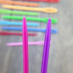 20pcs cor misturada 7cm/9cm agulhas de tricô de plástico ganchos de crochê agulha de fios de lã crianças diy camisola ferramentas de tecelagem acessório - Image 3