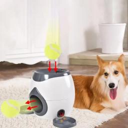 Bola automática jogando máquina para cão, Pet Toys, 2 em 1 lançador de tênis Dispositivo interativo Pet Feeder Toy para cães de todos os tamanhos - Image 3