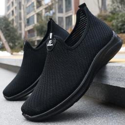 Sapatos masculinos respirável deslizamento em tênis de corrida confortável verão esporte tênis para homem antiderrapante leve apartamentos - Image 2