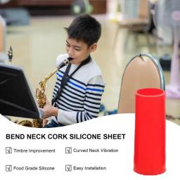 Saxofone pescoço capa de silicone sax curvo pescoço protetor hermético tubo de silicone hermético e seguro saxofone pescoço manga de cortiça - Image 2