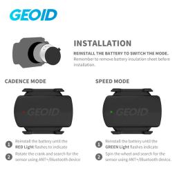 Geoid CS600 Sensor de cadência de velocidade ou HS500 Monitor de frequência cardíaca Bicicleta Computador Velocímetro ANT + Bluetooth Sensor de modelo duplo - Image 5