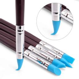 5 pçs ferramenta de escultura em argila de silicone para escova modelagem pontilhando arte do prego cerâmica ferramenta de argila diy escultura ferramentas - Image 2