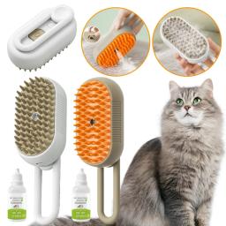 Pente elétrico do grooming do cão Spray de água do gato Pente de estimação do gatinho Depilação macia de silicone Escova de banho de gatos - Image 3