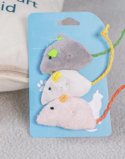 3Pcs Pet Cat Kitten Jogando Plush Simulação Rat Mouse Scratch Bite Chewing Toy para cão pequeno e médio - Image 5