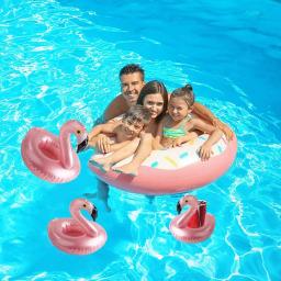 Titular de bebidas infláveis, Flamingo Coaster, Summer Swimming Pool Party Supplies, Hawaii Beach, Birthday Party Decorações, 3 pcs, 12 pcs - Image 4