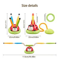 Máquina multifunções do exercício da joaninha, virola lançador do foguete, jogo do entretenimento dos esportes, brinquedo educativo ao ar livre, 3 em 1 - Image 6