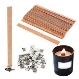 Pavio De Vela De Madeira com Clip Base, Cera De Abelha Queimando, Sem Fumaça, Artesanato, Vime, Parafina, Vela Fazendo Suprimentos, Alta Qualidade, 30Pcs - Image 1