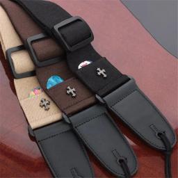 Vintage correias de guitarra elétrica, acústico Folk Guitar Belt, correias, Pick Pocket, acessórios, Cruz, personalidade - Image 3