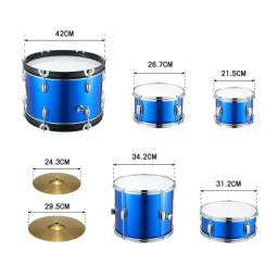 Conjunto de instrumentos musicais profissionais para crianças, kit de bateria para presente Hot Junior, 5 peças de bateria pratos e fezes, 2023 - Image 2