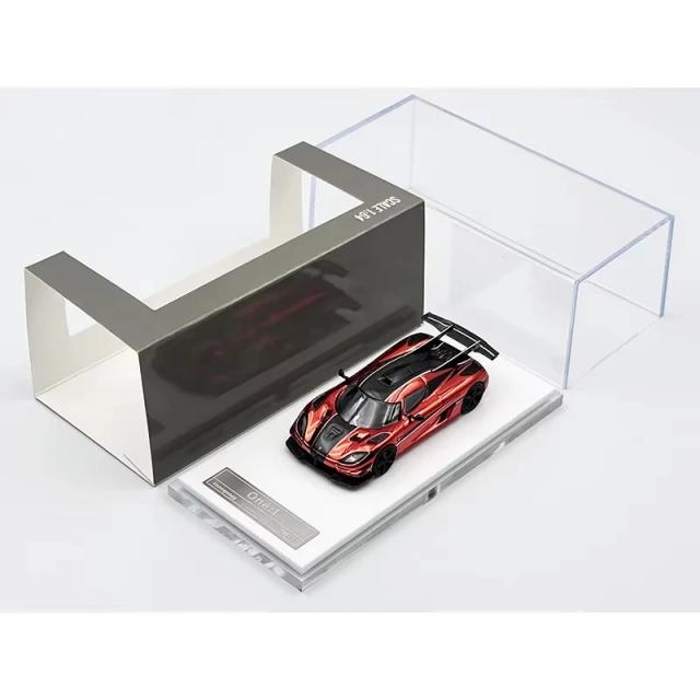 Coleção de Miniaturas HKM: Carro Diecast Agera Um Cromado Escala 1:64