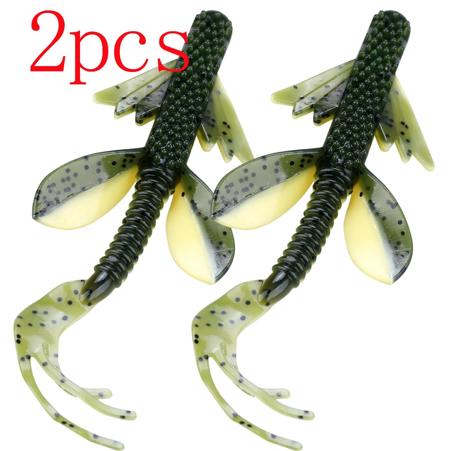 Sougayilang nova isca de pesca macia 2 pçs/lote com caudas longas silicone artificial macio isca de pesca gabarito wobbler worm swimbait - Image 1