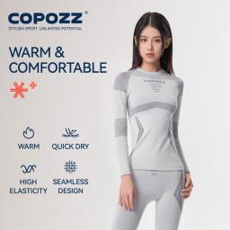 Copozz conjuntos de roupa interior térmica de esqui de inverno das mulheres dos homens sweatwicking respirável secagem rápida agasalho de esqui thermo roupa interior longo johns - Image 4