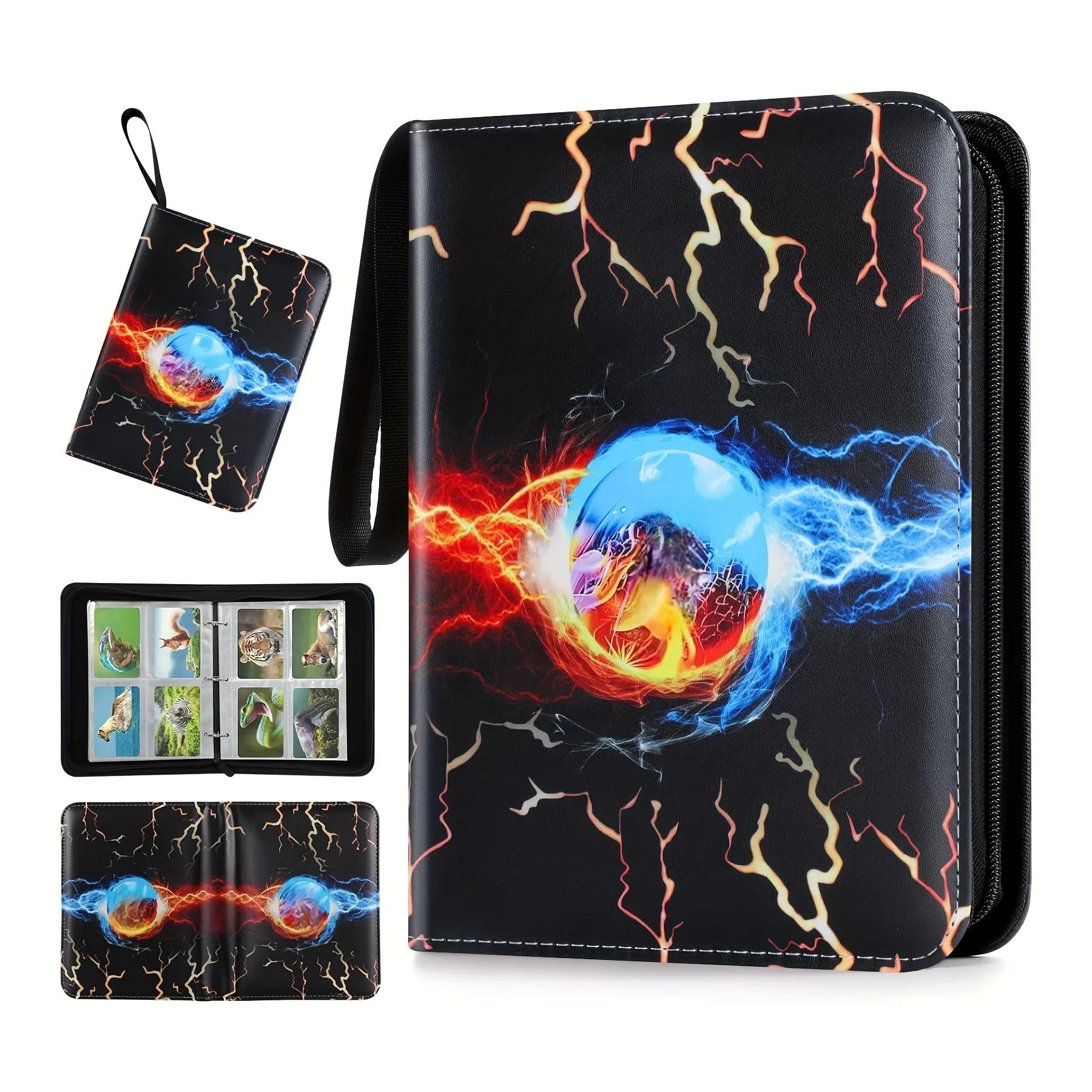 Álbum Colecionador Portátil para Cartões Pokemon, 400 Cartões Titular, 50 Mangas Removíveis, Football Card, Jogo TCG, Compatível com 50 - Image 1