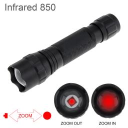 Lanterna de Caça Infravermelha LED, Mini IR 850, 940nm, Visão Nocturna, Zoom, Portátil, Ao Ar Livre, Tocha Tática, Impermeável, 10W, 501F, 502F - Image 1