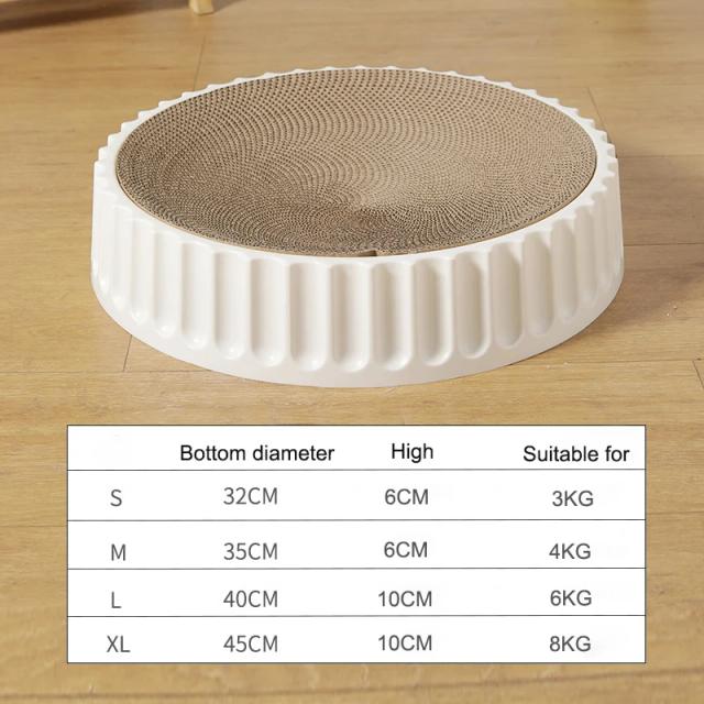Almofada Arranhadora Redonda para Gatos em Papelão Ondulado, Ideal para Moagem de Garras e Brincadeiras dos Gatinhos
