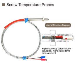 Sonda de Temperatura Termopar Tipo K com Rosca M6, Sensor de Temperatura com Mola, Alta Precisão, Cabeamento Resistente, Aço Inoxidável para Monitoramento Industrial - Image 3