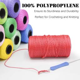 Poliéster Art Yarn Cord para DIY, corda Macrame, tricô Crochet, sacos, cesta, chapéu do verão, artesanato, corda de corda, 200m, 1.5mm - Image 4