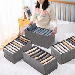 Organizadores de armazenamento dobrável, caixas divisórias para jeans, meias, sutiã, roupeiro, roupas, roupas íntimas, gaveta, conjuntos de armários - Image 1