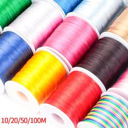 Colorido Cetim Nylon Corda Corda, Rattail Silk, Chinês Knotting, Fio Shamballa, DIY Fazer Jóias, Pulseira, 10-100m Rolo, 1.5mm - Image 1