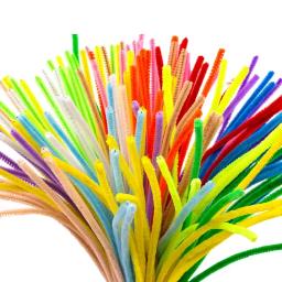 100 pçs tubo de haste de chenille crianças diy brinquedos criativos artesanato varas limpadores jardim de infância educacional material artesanal tiras de pelúcia - Image 3