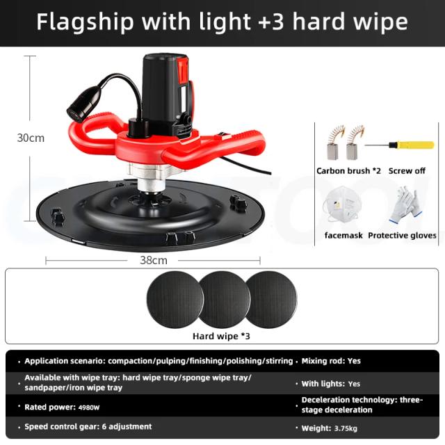 Máquina Elétrica de Polimento para Concreto e Argamassa 4980W com Nível Flutuante e Extração de Polpa