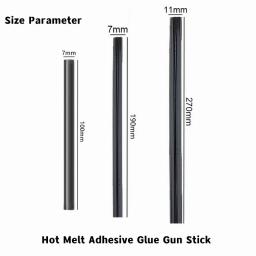 Black Hot Melt Adesivo Glue Gun Sticks, DIY Ferramentas para Hot Gun Silicone, 7mm, 11mm, Cozinha, Itens de Banheiro, 5-100Pcs - Image 2