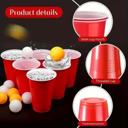 1 conjunto, conjunto de brinquedos de jogo de cerveja pong com canecas de cerveja e bolas de ping pong, suprimentos de jogos de beber para festa de reunião ao ar livre, natal - Image 3
