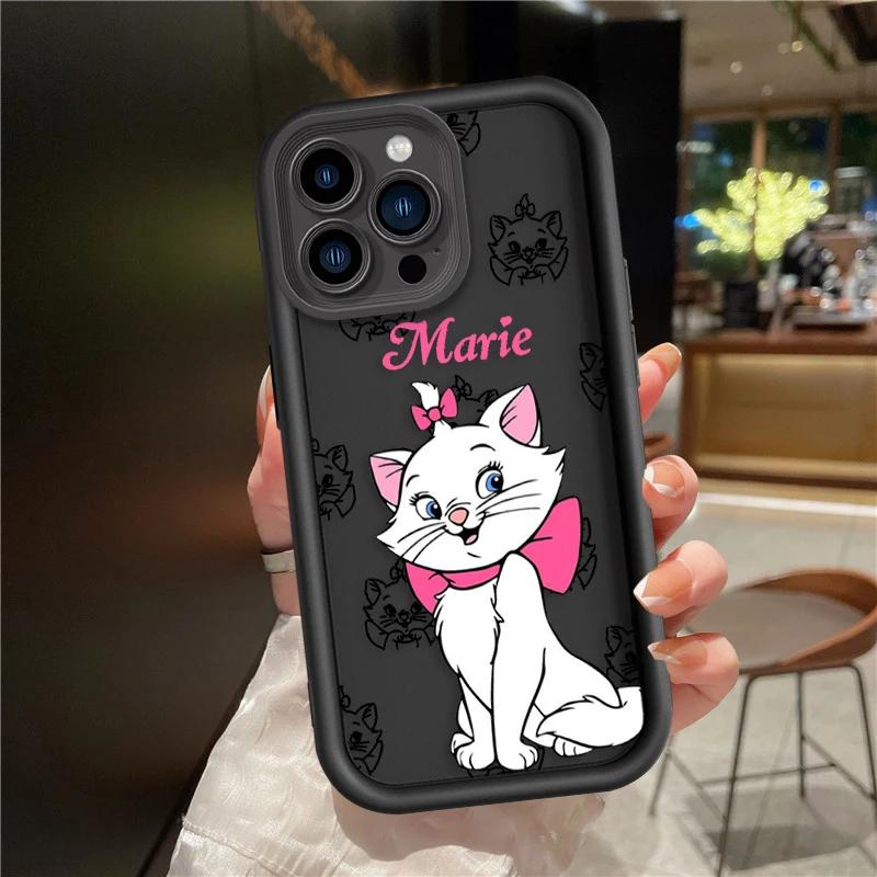Caixa do telefone da arte do gato de disney-marie, caixa macia do telefone da escada do olho, apropriada para o iphone 15 14 13 12 11 mini xs xr x 8 7 pro max plus - Image 1