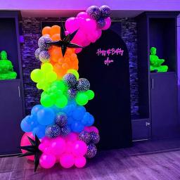 Arco de balões de néon, Starbust preto, Guirlanda de balão, Vamos incandescer, Decoração de casamento, Aniversário, 1 conjunto - Image 1