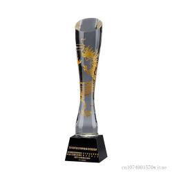 Troféu Base de Cristal, Criativo, Transparente, Troféu, Lettering, Prêmio, Presente Comemorativo, Decoração, Preto - Image 5