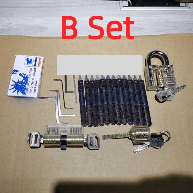 Kit de Treinamento Completo para Serralheiros: Picareta, Fechaduras Transparentes e Ferramentas Profissionais